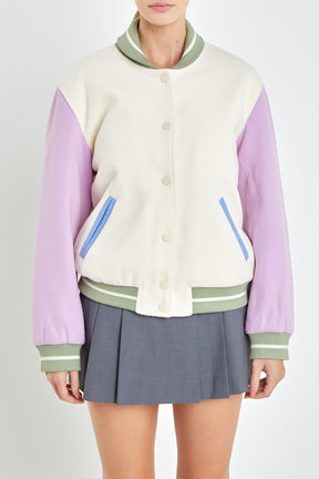 ENGLISH FACTORY - Colorblock Bomber Jacket - JACKETS available at Objectrare
