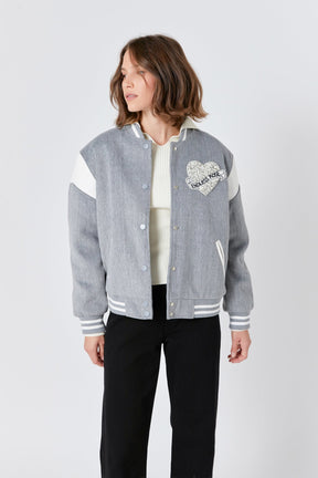 ENDLESS ROSE - Endless Rose - Patch Detail Bomber Jacket - JACKETS available at Objectrare