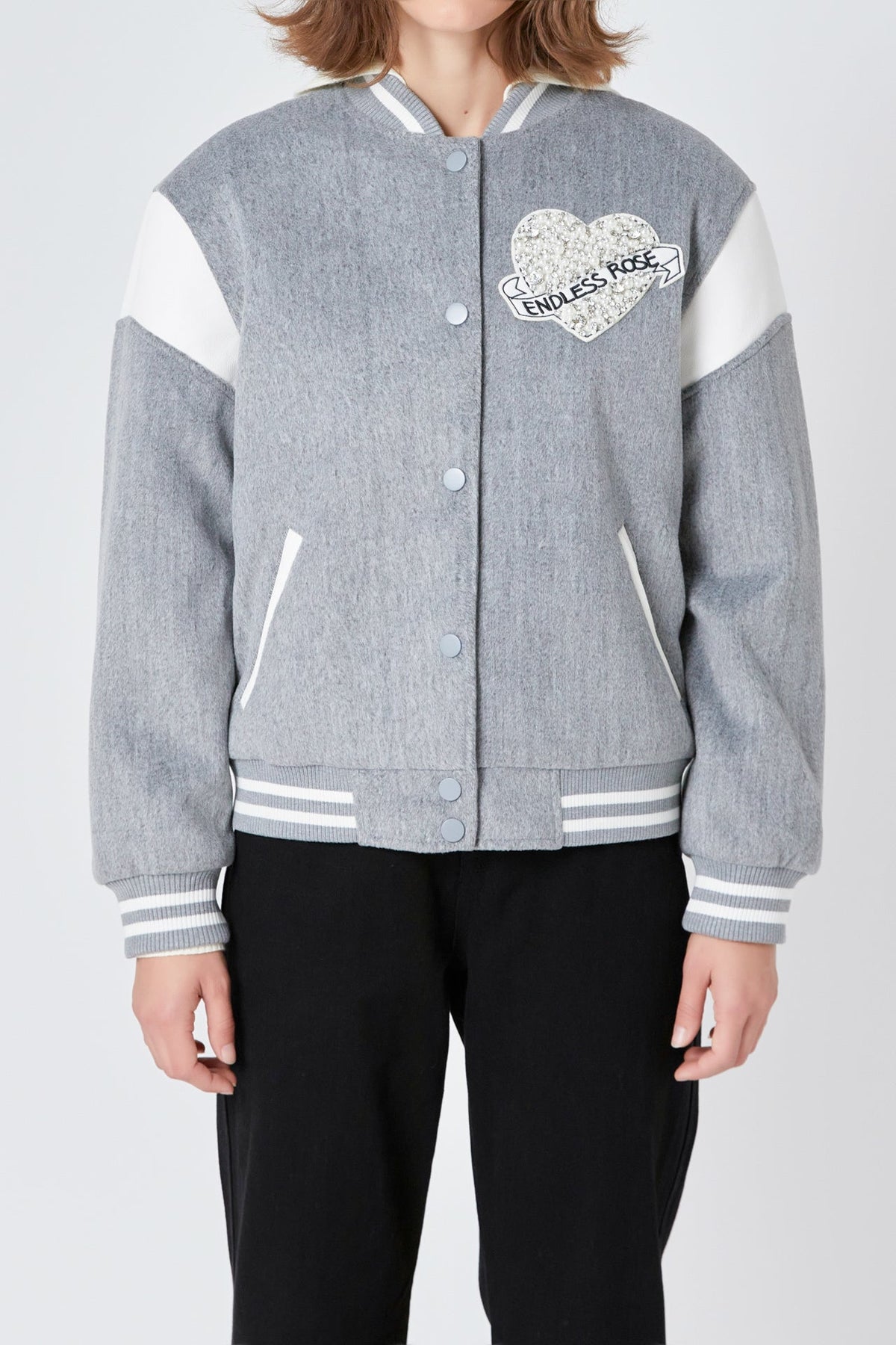 ENDLESS ROSE - Patch Detail Bomber Jacket - JACKETS available at Objectrare