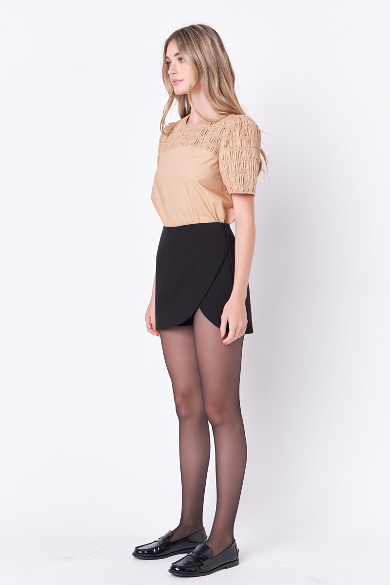 ENGLISH FACTORY - High Waist Overlay Skort - SKORTS available at Objectrare