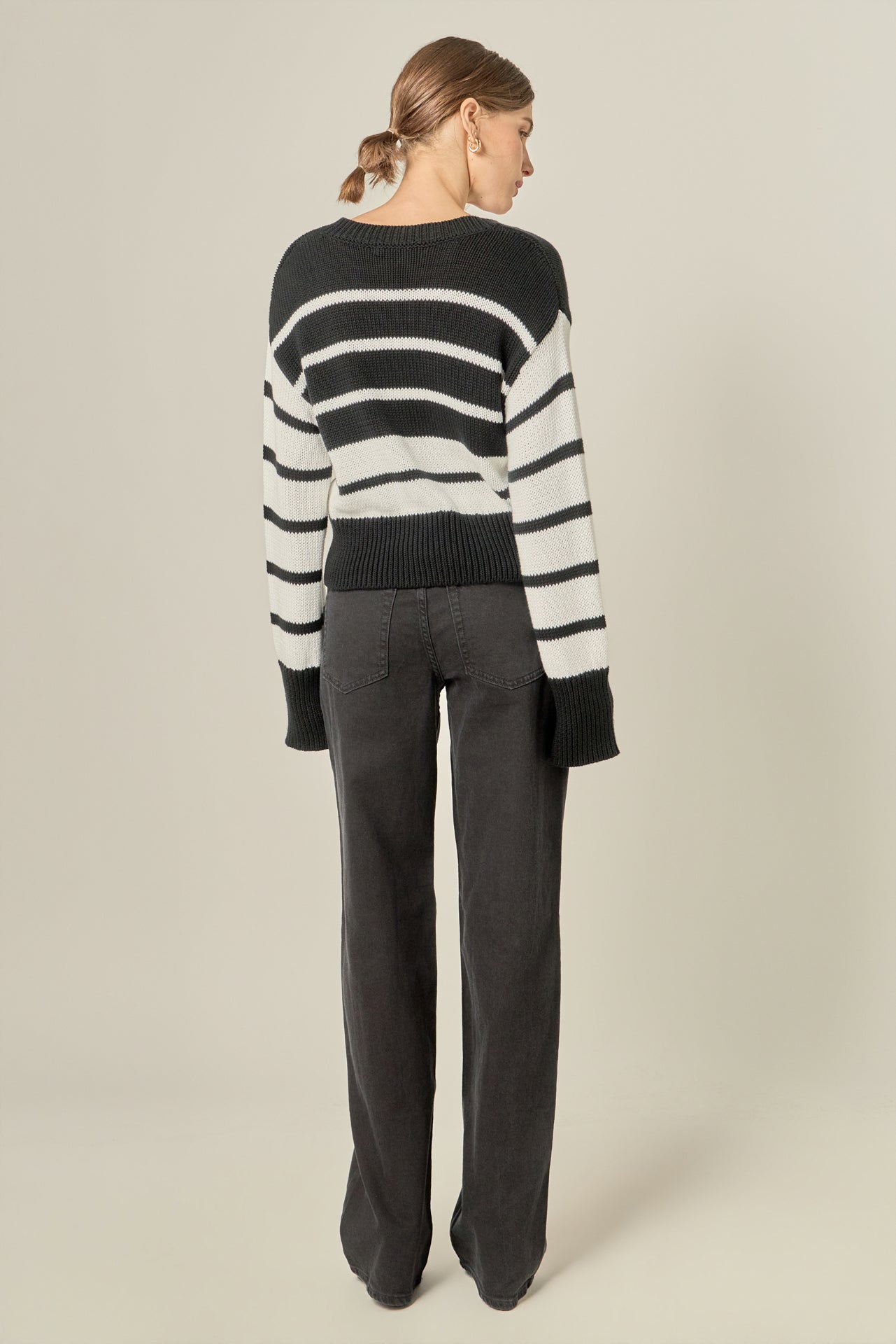 ENGLISH FACTORY - V-neck Striped Sweater - SWEATERS & KNITS available at Objectrare