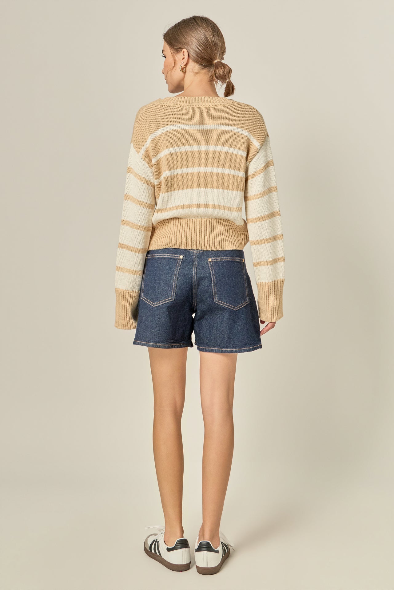 ENGLISH FACTORY - V-neck Striped Sweater - SWEATERS & KNITS available at Objectrare