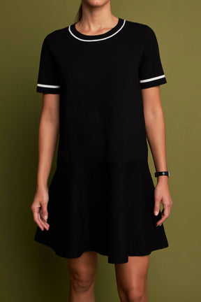 ENGLISH FACTORY - English Factory - Knit Contrast Mini Dress - DRESSES available at Objectrare