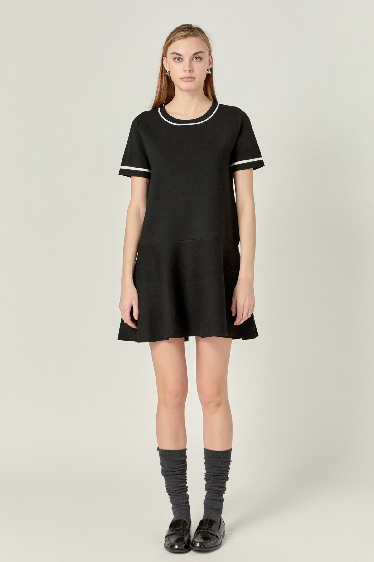 ENGLISH FACTORY - Knit Contrast Mini Dress - DRESSES available at Objectrare