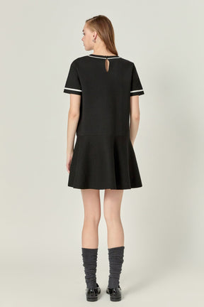 ENGLISH FACTORY - Knit Contrast Mini Dress - DRESSES available at Objectrare