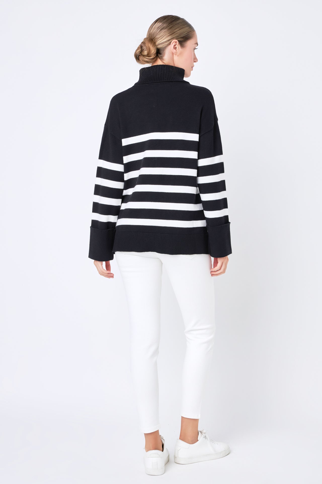 ENGLISH FACTORY - Turtle Neck Stripe Sweater - SWEATERS & KNITS available at Objectrare