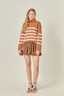 ENGLISH FACTORY - Turtle Neck Stripe Sweater - SWEATERS & KNITS available at Objectrare