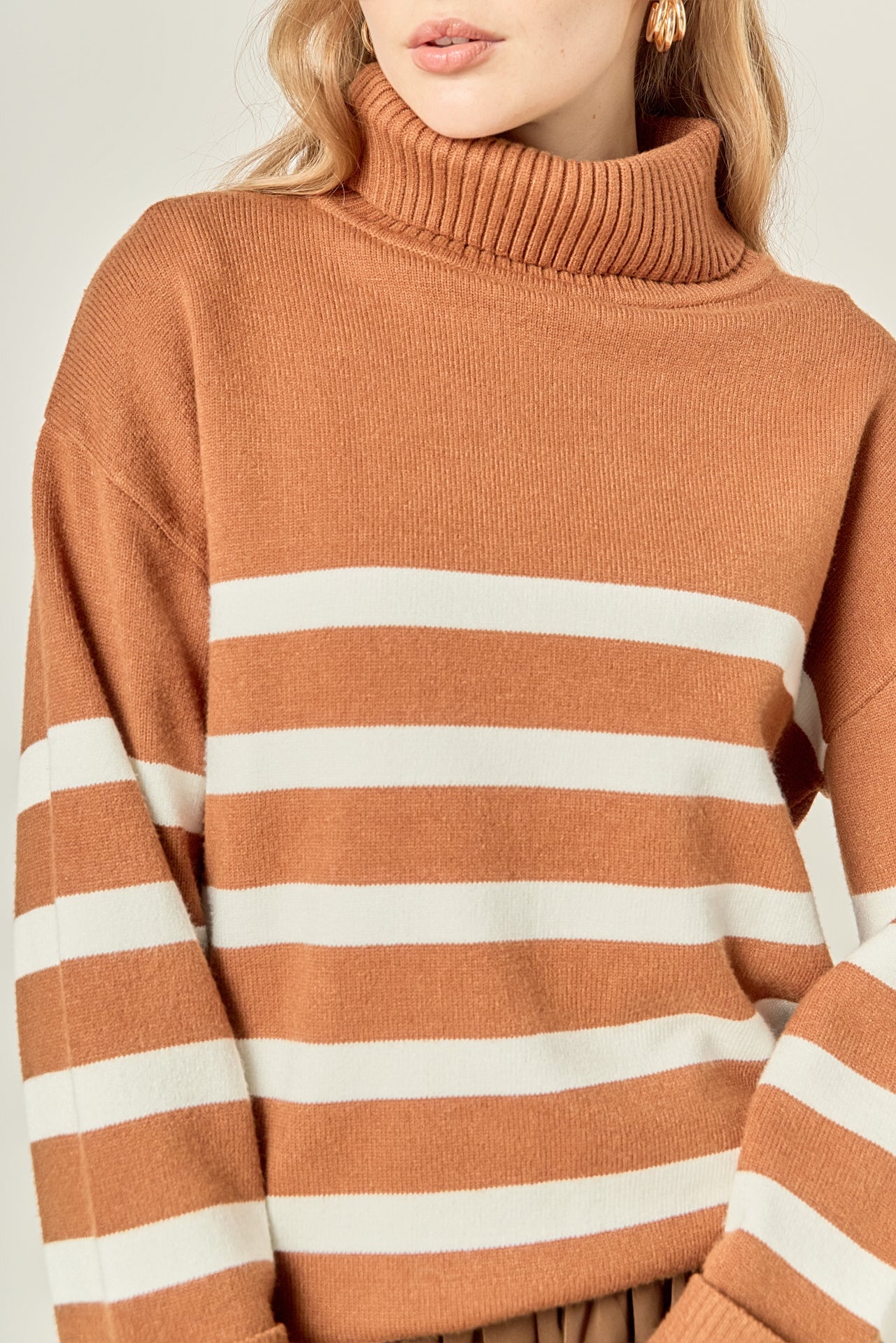 ENGLISH FACTORY - Turtle Neck Stripe Sweater - SWEATERS & KNITS available at Objectrare