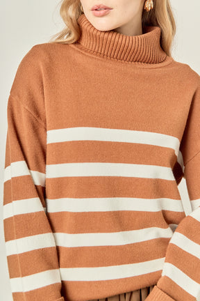 ENGLISH FACTORY - Turtle Neck Stripe Sweater - SWEATERS & KNITS available at Objectrare