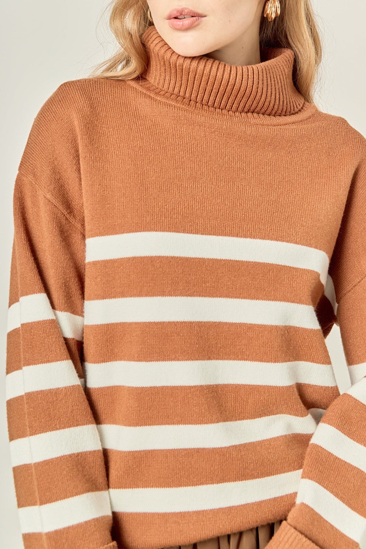 ENGLISH FACTORY - Turtle Neck Stripe Sweater - SWEATERS & KNITS available at Objectrare