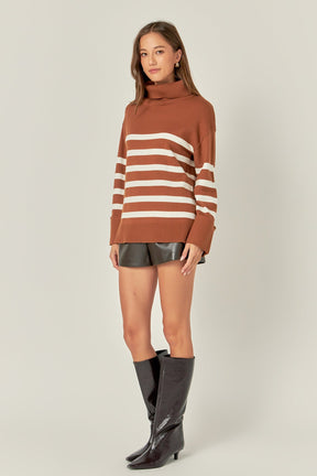 ENGLISH FACTORY - Turtle Neck Stripe Sweater - SWEATERS & KNITS available at Objectrare