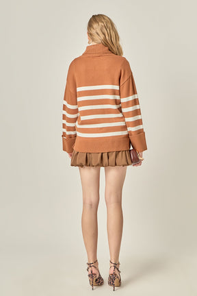 ENGLISH FACTORY - Turtle Neck Stripe Sweater - SWEATERS & KNITS available at Objectrare