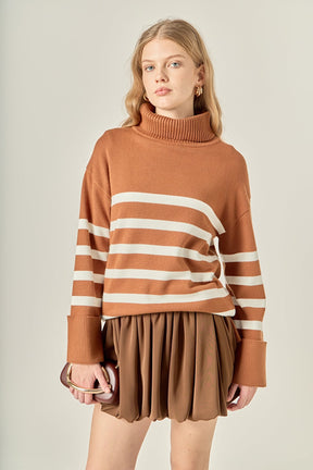 ENGLISH FACTORY - Turtle Neck Stripe Sweater - SWEATERS & KNITS available at Objectrare