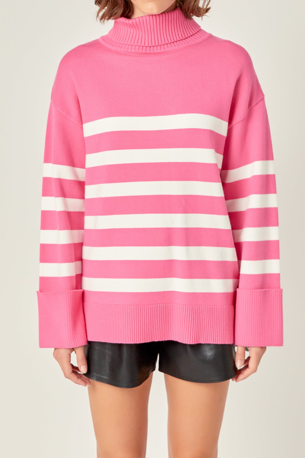 ENGLISH FACTORY - Turtle Neck Stripe Sweater - SWEATERS & KNITS available at Objectrare