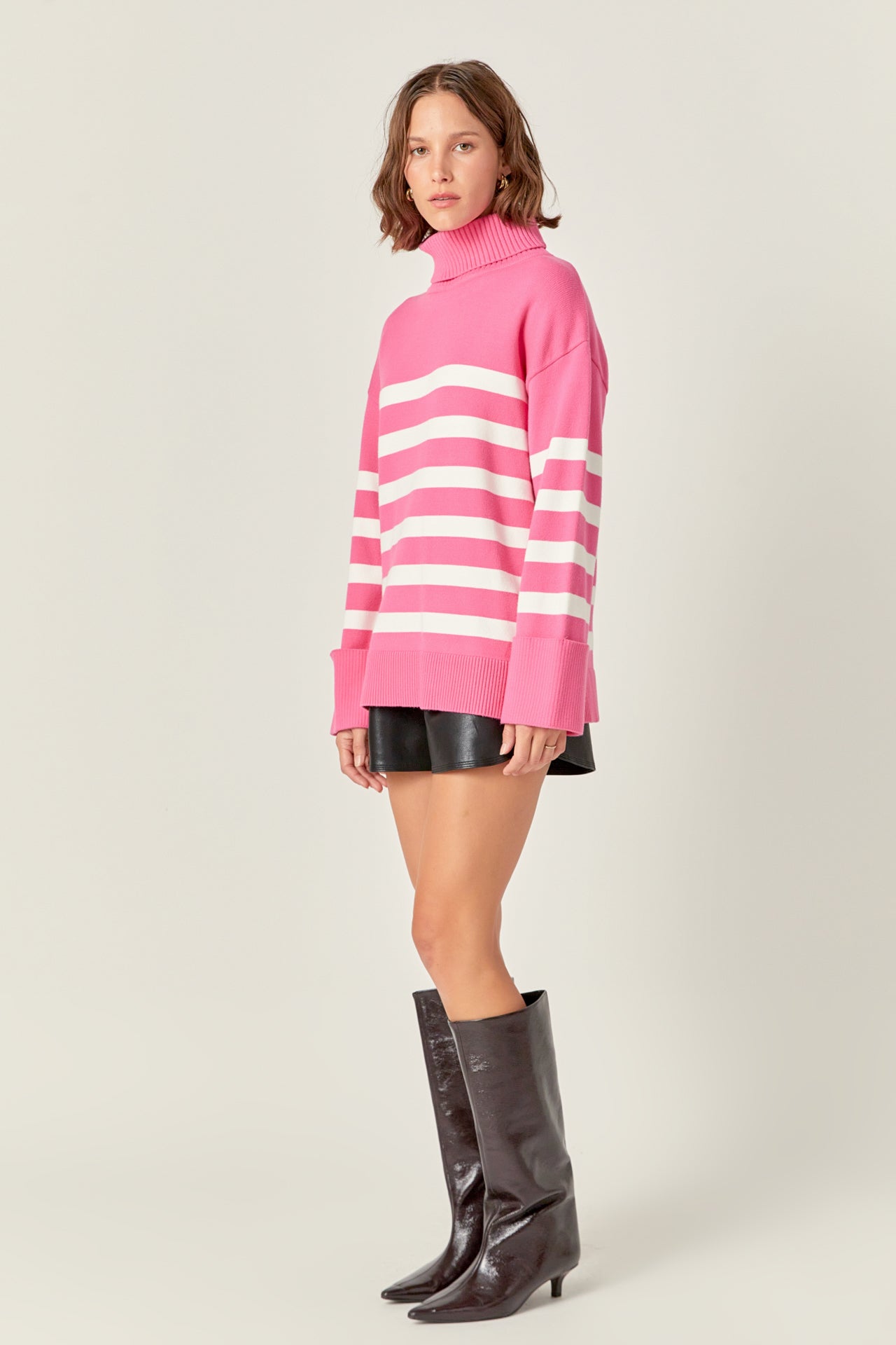 ENGLISH FACTORY - Turtle Neck Stripe Sweater - SWEATERS & KNITS available at Objectrare