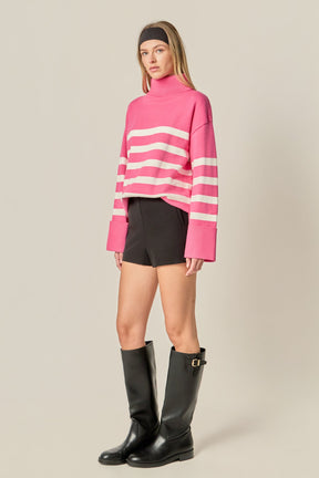 ENGLISH FACTORY - Turtle Neck Stripe Sweater - SWEATERS & KNITS available at Objectrare