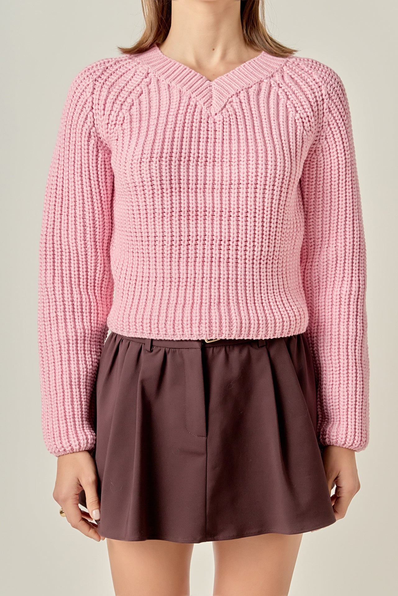 ENGLISH FACTORY - V-neck Knit Sweater - SWEATERS & KNITS available at Objectrare
