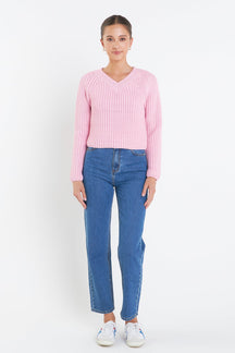 ENGLISH FACTORY - V-neck Knit Sweater - SWEATERS & KNITS available at Objectrare
