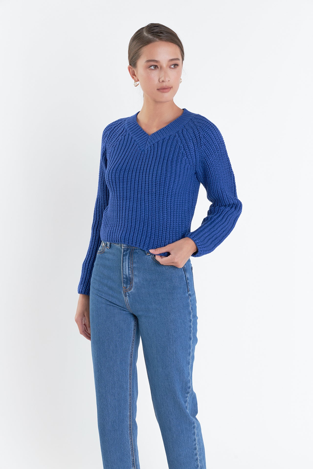 ENGLISH FACTORY - V-neck Knit Sweater - SWEATERS & KNITS available at Objectrare