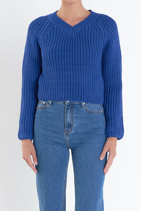 ENGLISH FACTORY - V-neck Knit Sweater - SWEATERS & KNITS available at Objectrare