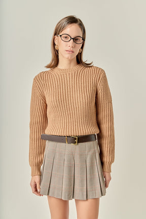 ENGLISH FACTORY - Round-neck Knit Sweater - SWEATERS & KNITS available at Objectrare
