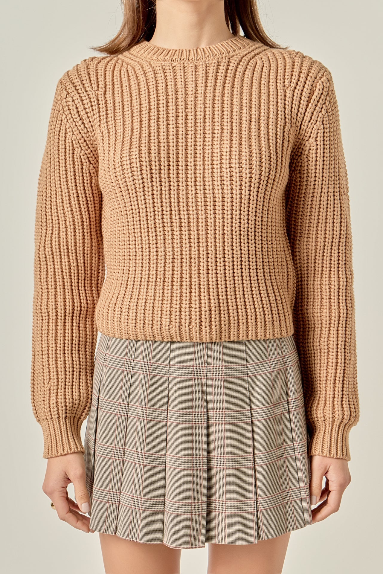 ENGLISH FACTORY - Round-neck Knit Sweater - SWEATERS & KNITS available at Objectrare