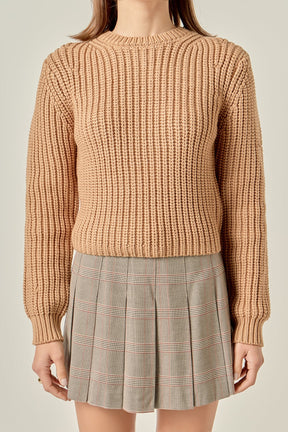 ENGLISH FACTORY - Round-neck Knit Sweater - SWEATERS & KNITS available at Objectrare