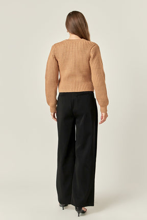 ENGLISH FACTORY - English Factory - Round-neck Knit Sweater - SWEATERS & KNITS available at Objectrare