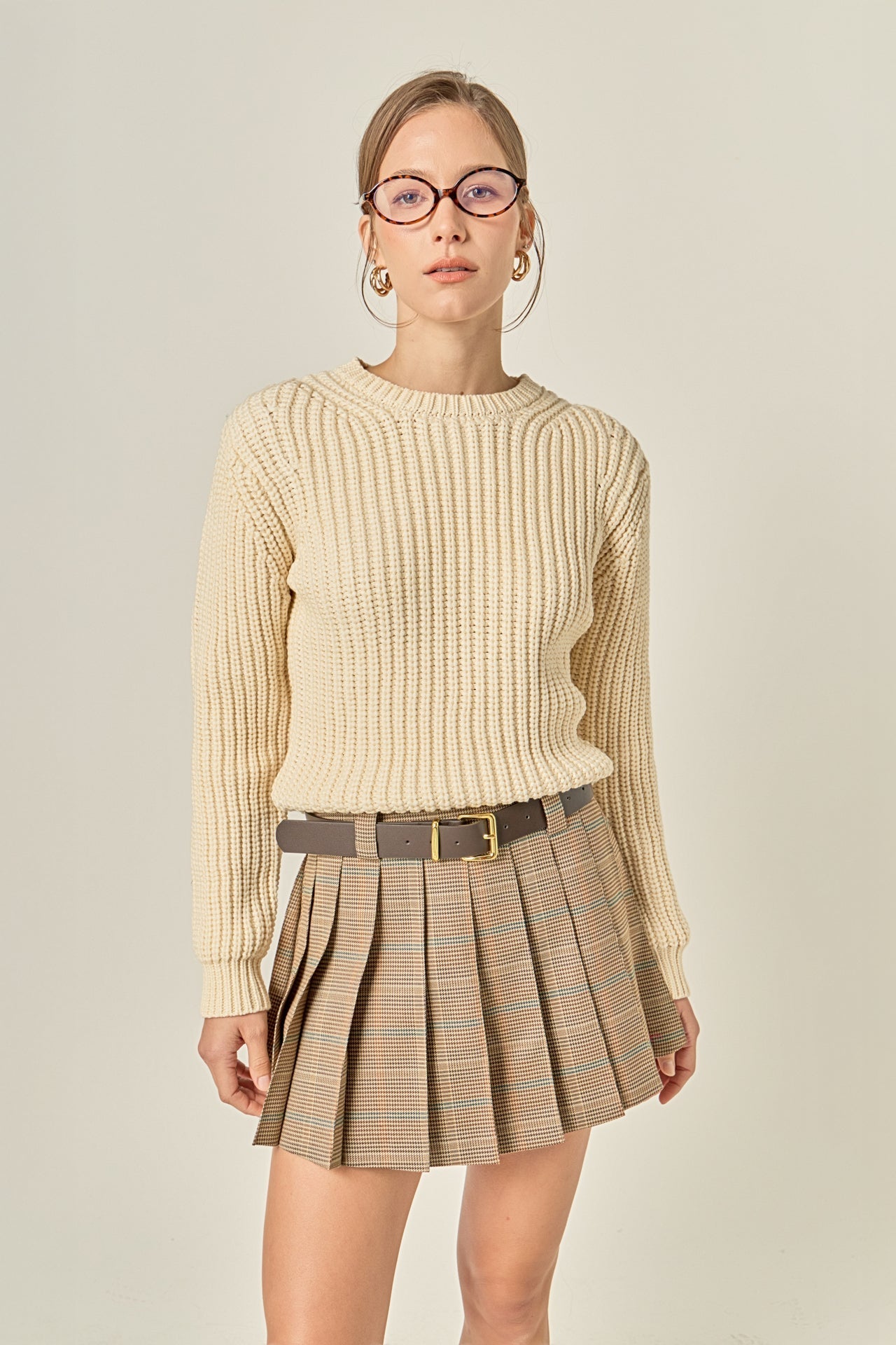 ENGLISH FACTORY - Round-neck Knit Sweater - SWEATERS & KNITS available at Objectrare