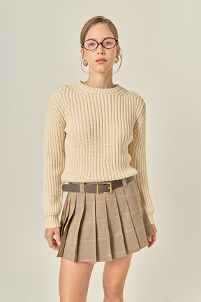 ENGLISH FACTORY - Round-neck Knit Sweater - SWEATERS & KNITS available at Objectrare