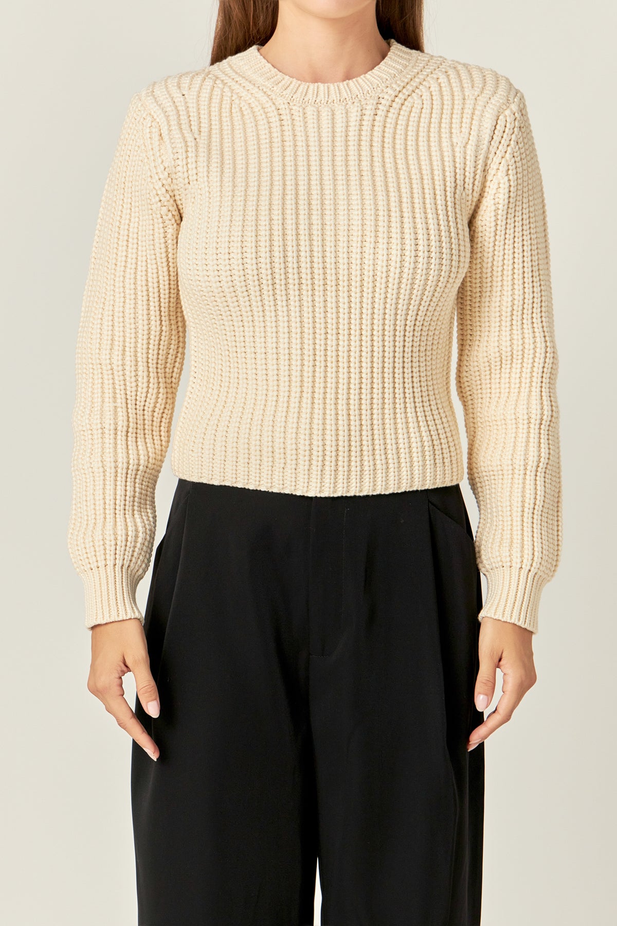 ENGLISH FACTORY - Round-neck Knit Sweater - SWEATERS & KNITS available at Objectrare