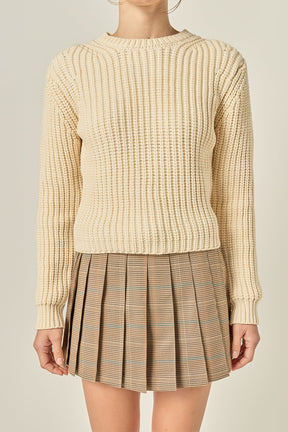 ENGLISH FACTORY - Round-neck Knit Sweater - SWEATERS & KNITS available at Objectrare
