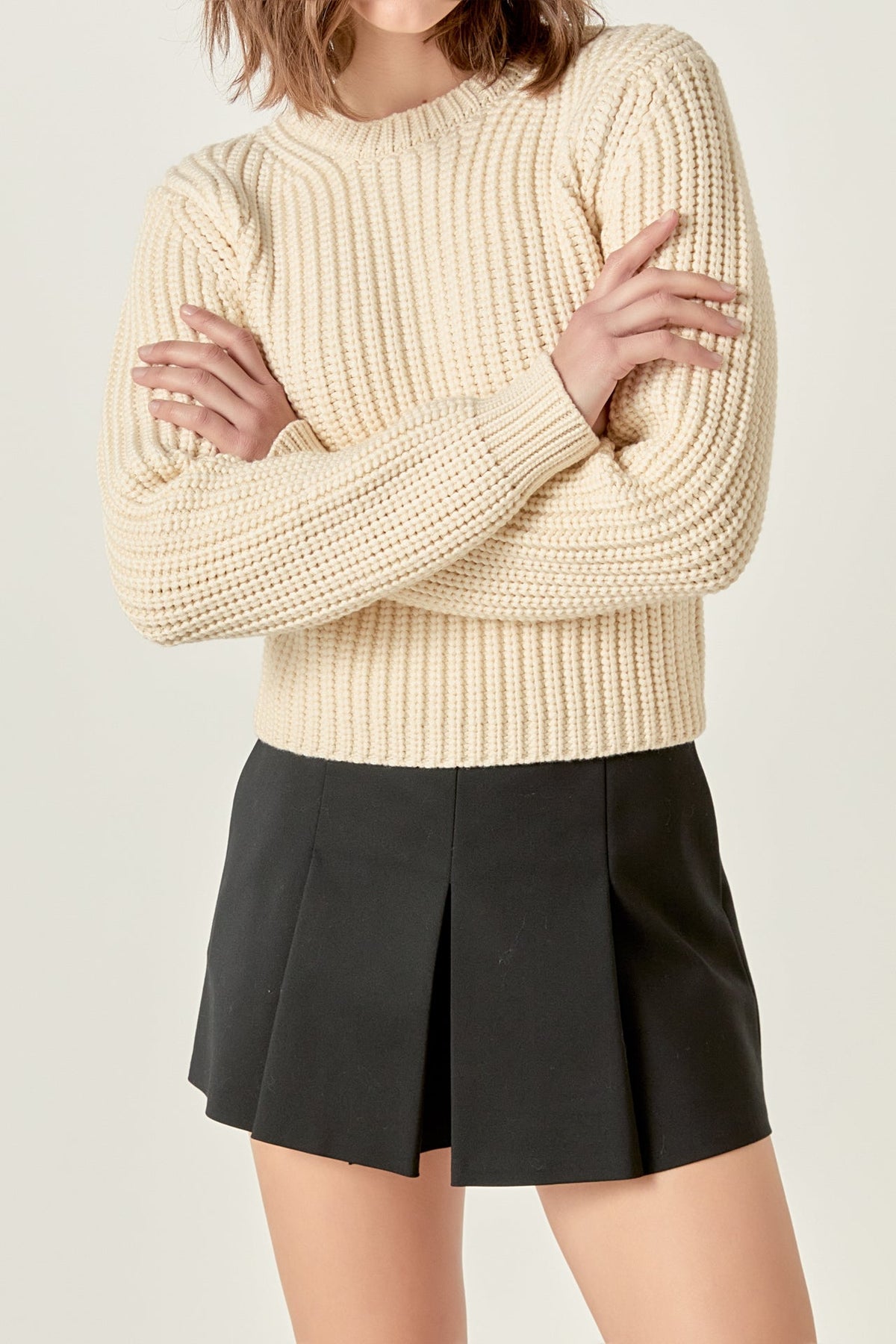 ENGLISH FACTORY - Round-neck Knit Sweater - SWEATERS & KNITS available at Objectrare