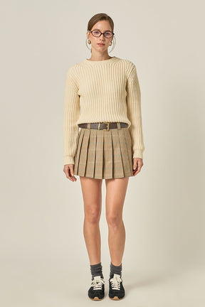 ENGLISH FACTORY - Round-neck Knit Sweater - SWEATERS & KNITS available at Objectrare