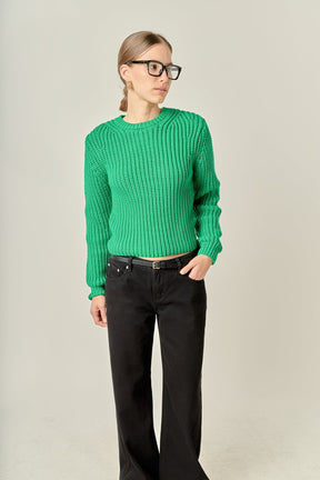 ENGLISH FACTORY - Round-neck Knit Sweater - SWEATERS & KNITS available at Objectrare