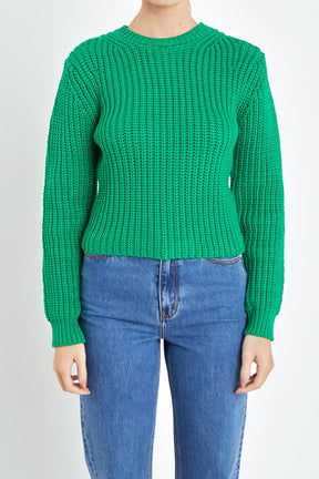 ENGLISH FACTORY - Round-neck Knit Sweater - SWEATERS & KNITS available at Objectrare