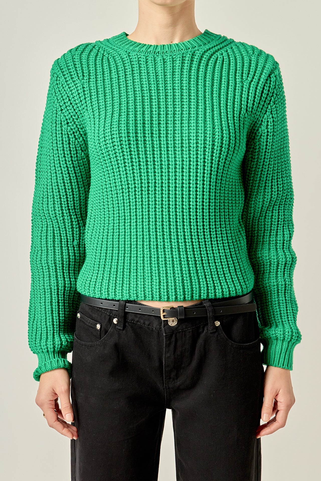 ENGLISH FACTORY - Round-neck Knit Sweater - SWEATERS & KNITS available at Objectrare