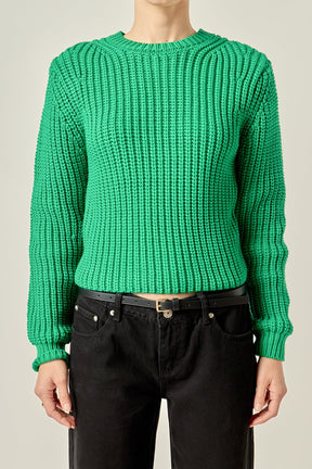 ENGLISH FACTORY - Round-neck Knit Sweater - SWEATERS & KNITS available at Objectrare