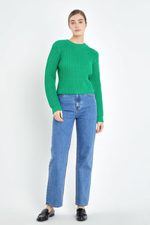 ENGLISH FACTORY - English Factory - Round-neck Knit Sweater - SWEATERS & KNITS available at Objectrare