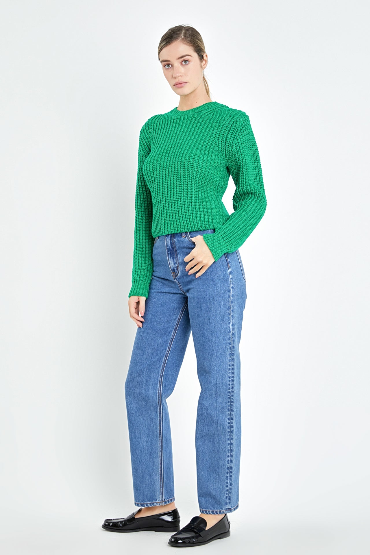 ENGLISH FACTORY - Round-neck Knit Sweater - SWEATERS & KNITS available at Objectrare