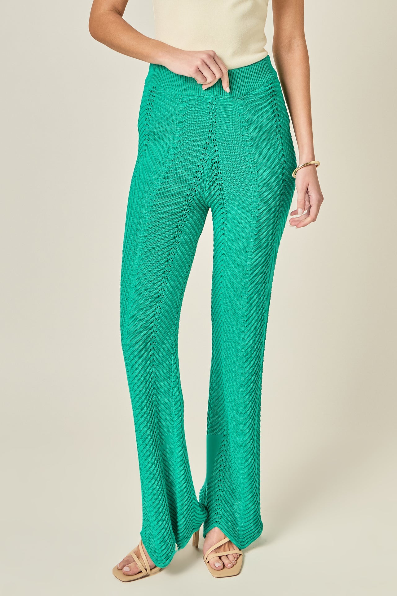 ENGLISH FACTORY - Crochet Knit Pants - PANTS available at Objectrare