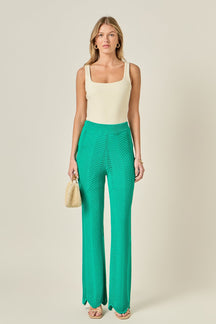 ENGLISH FACTORY - Crochet Knit Pants - PANTS available at Objectrare