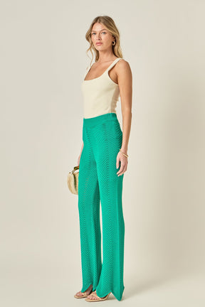 ENGLISH FACTORY - Crochet Knit Pants - PANTS available at Objectrare