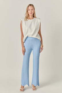 ENGLISH FACTORY - Crochet Knit Pants - PANTS available at Objectrare