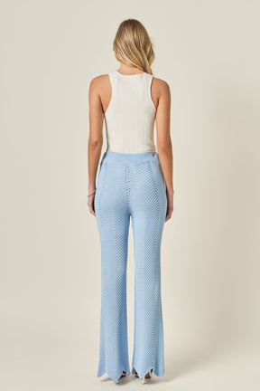 ENGLISH FACTORY - Crochet Knit Pants - PANTS available at Objectrare