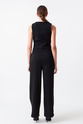 ENDLESS ROSE - Pearl Trim Knit Tank Top - TOPS available at Objectrare