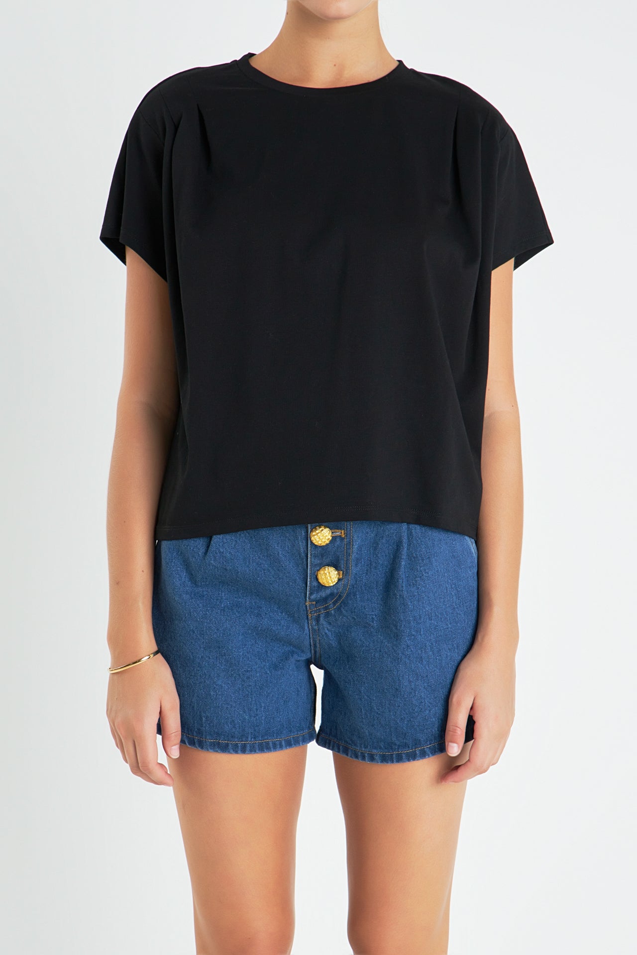 ENGLISH FACTORY - Pleated T-Shirt - T-SHIRTS available at Objectrare