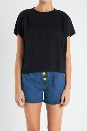 ENGLISH FACTORY - Pleated T-Shirt - T-SHIRTS available at Objectrare