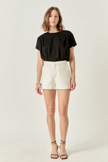 Pleated Short Sleeve T-Shirt
