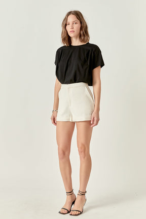Pleated Short Sleeve T-Shirt